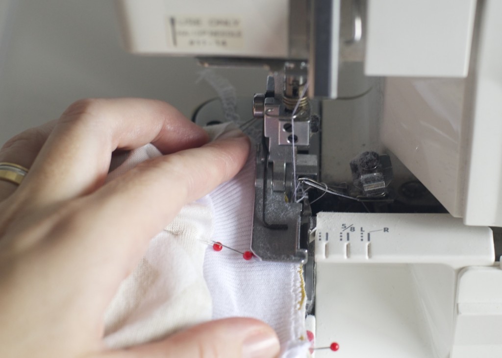 use overlocker to sew knit pants